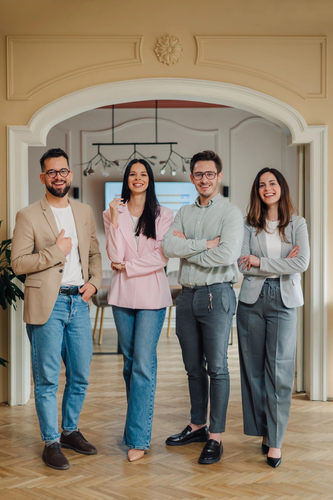 Team of professionals in a modern office