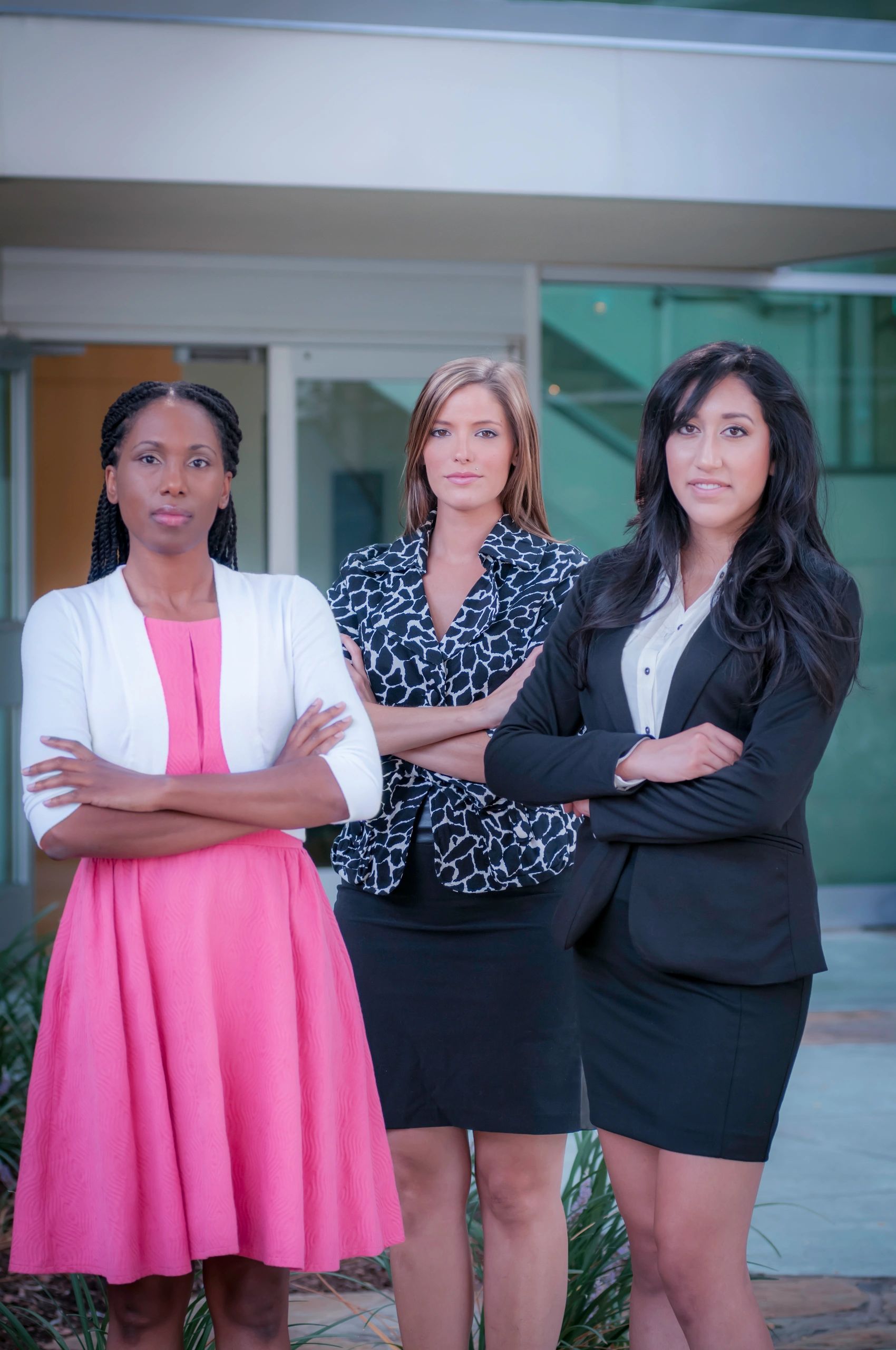 Confident business professionals standing together